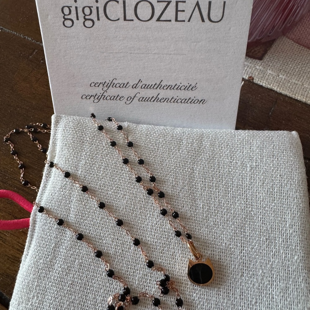 14k Rose Gold Gigi Clozeau Necklace and Cat Charm 😻 - Picture 7 of 9